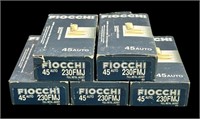 .45 Auto ammunition (5) boxes Fiocchi 230 gr.