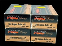 .38 Super Auto +P ammunition (4) boxes PMC