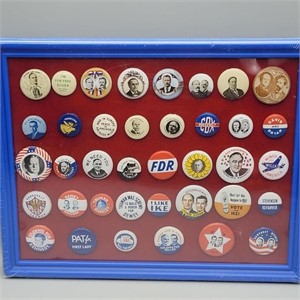 1942 PRESIDENTIAL PINS REPRODUCTIONS 38 TOTAL ON