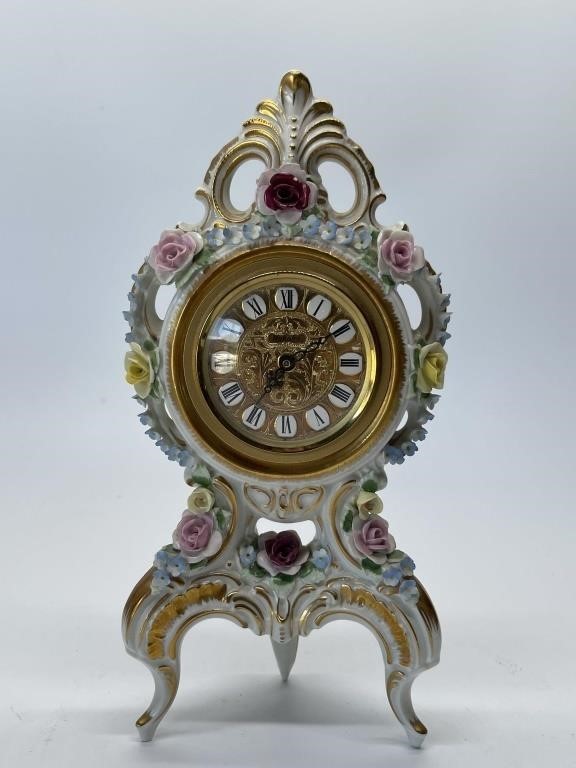 Vintage German Dresden Rococo Clock