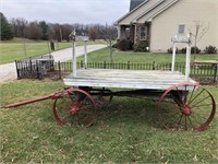 Wooden Wagon with Metal Wheels