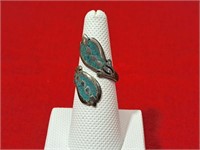 Vintage .925 Ring w/ Inlaid Turquoise