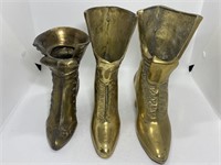 (3) Victorian Brass Women's Boot Planters