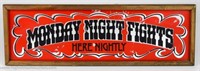 Monday Night Fights Here Nightly Bar Mirror Sign