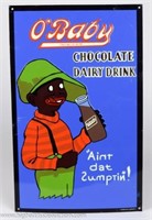 O'Baby Chocolate Dairy Drink Embossed Metal Sign