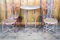 Antique Ice Cream Parlor Set - 4 Chairs & Table
