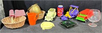 American Flag, Basket, Ashtray, Misc. -Lot