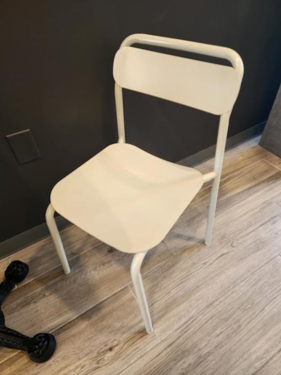 WHITE METAL CHAIRS