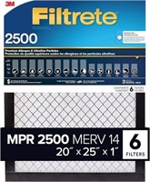 6-Pk Filtrete 20x25x1 Furnace Filter, MPR 2500,