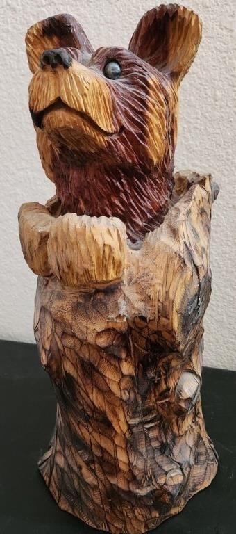 W - CARVED WOOD BEAR 19"T (A54)