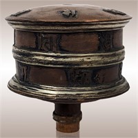 An Antique Tibetan Copper Prayer Wheel Without Han