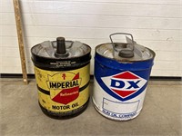 DX & Imperial Motor Oil 5 Gallon Cans