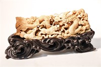 CHINESE CARVED TUSK FIGURE