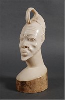 African Carved Ivory Male Bust