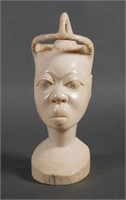 African 8" Carved Ivory Female Bust
