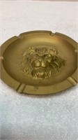 Metal lion head ashtray