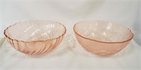 (2) ARCOROC France Pale Pink Serving Bowls