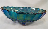 Iridescent Blue Indiana Carnival Glass Fruit Bowl