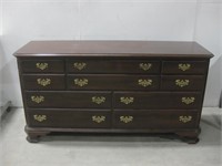 20"x 66"x 34.5" Ethan Allen Long Dresser W/ Mirror