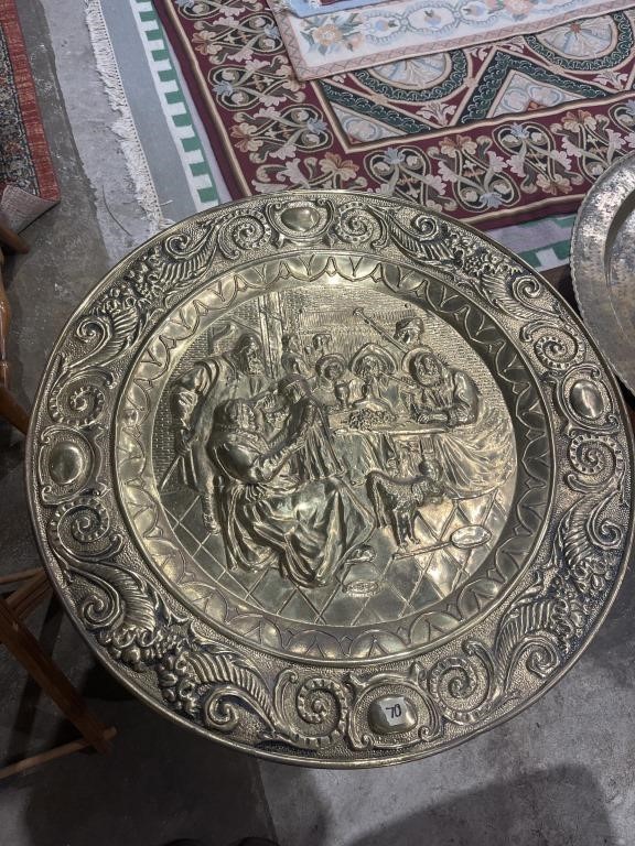 Large brass/cooper decorative plate