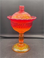 Jersey Swirl Amberina by WRIGHT GLASS, L G