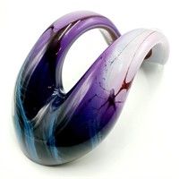 Signed David Goldhagen Biomorpic Purple Art Glass