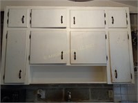 Attached Wood Kitchen Cabinet with Contents