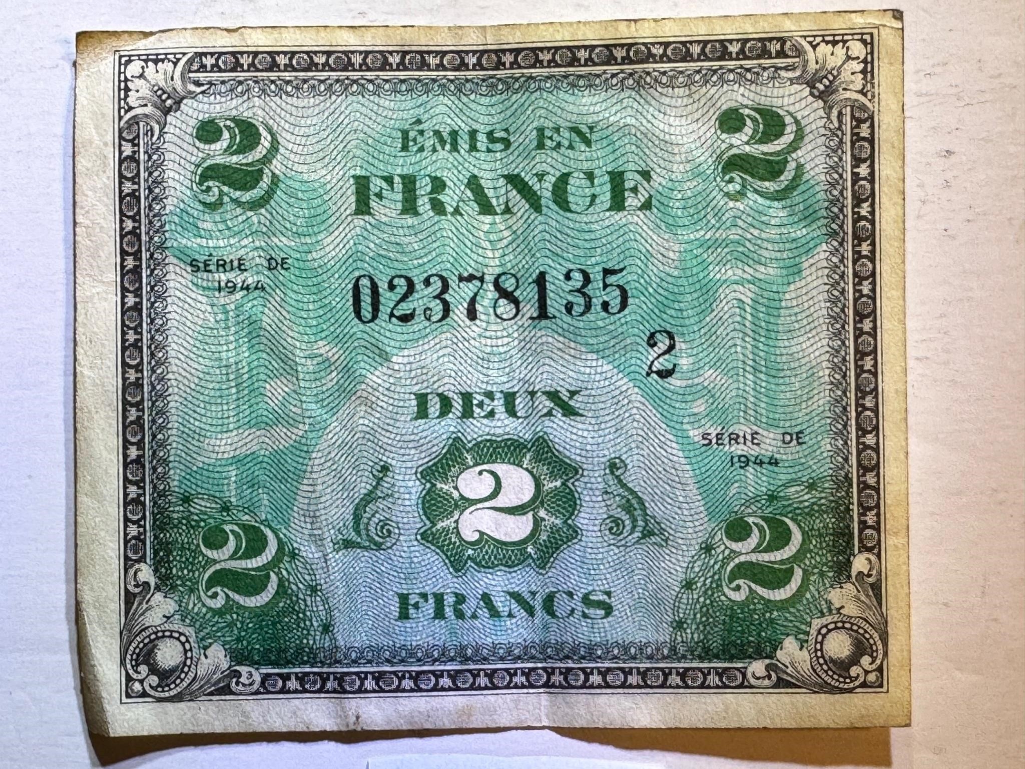 1944 WII France / Allied military Currency