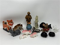 Vintage Figurines Pigs Tony Tiger Mouse Dogs