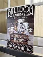 Bulldog Laundry Tin Sign