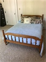 Maple 4 Post Bed with Box Springs, Mattress, &