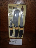 NEW OLD TIMER 3 PC. HUNTING KNIFE SET