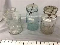 Atlas clear or blue fruit jars