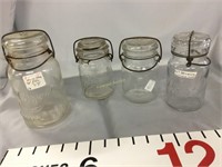 Clear glass jars with wired top lids