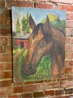 Horse Painting, Oil on Canvas, Signed