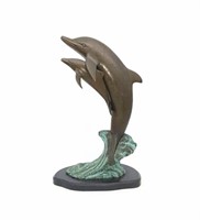 16" Copper Dolphin Statue