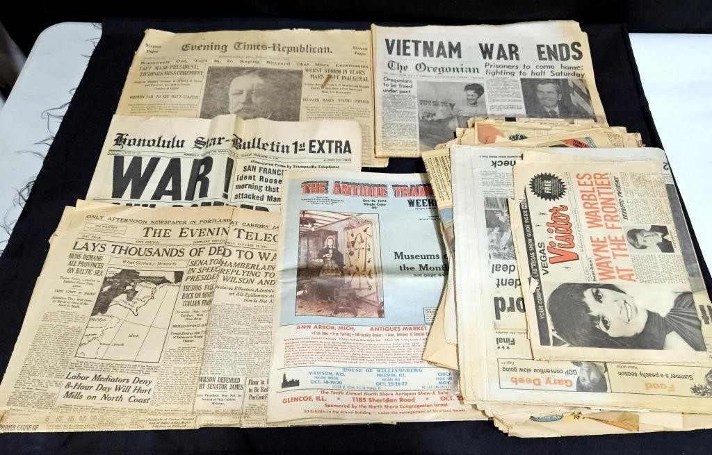 Vintage Lot of Newspapers & Ephemera