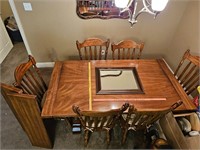 Dining table w/ two leafs and 6 chairs