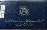 1974 Eisenhower Silver Dollar UNC Blue Envelope