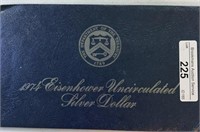 1974 Eisenhower Silver Dollar UNC Blue Envelope