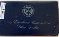 1971 Eisenhower Silver Dollar UNC Blue Envelope