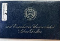 1973 Eisenhower Silver Dollar UNC Blue Envelope