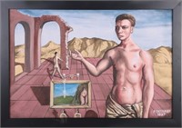 PAUL DELVAUX ORIGINAL ACRYLIC IN THE MANNER OF