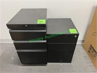 (2) Black Metal File Cabinets