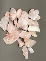 Lot of rose quartz rocks