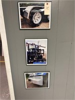 Three trucking pictures with picture frames