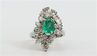 COLOMBIAN CHIVOR MINE EMERALD & DIAMOND RING