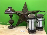 Antique Candle Lamps, Metal Lamp, and Metal Star