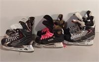 Three Prs Ice Skates Various Sizes