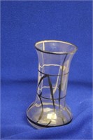 Silver Overlay Glass Vase